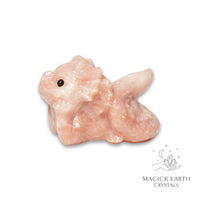 Natural Pink Opal crystal dragon figurine view b