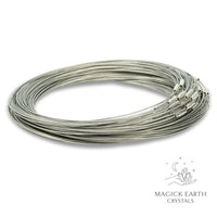 Platinum Steel Flex Wire Choker With Screw Clasp 45cm