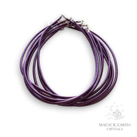Purple silk necklace cord view a 