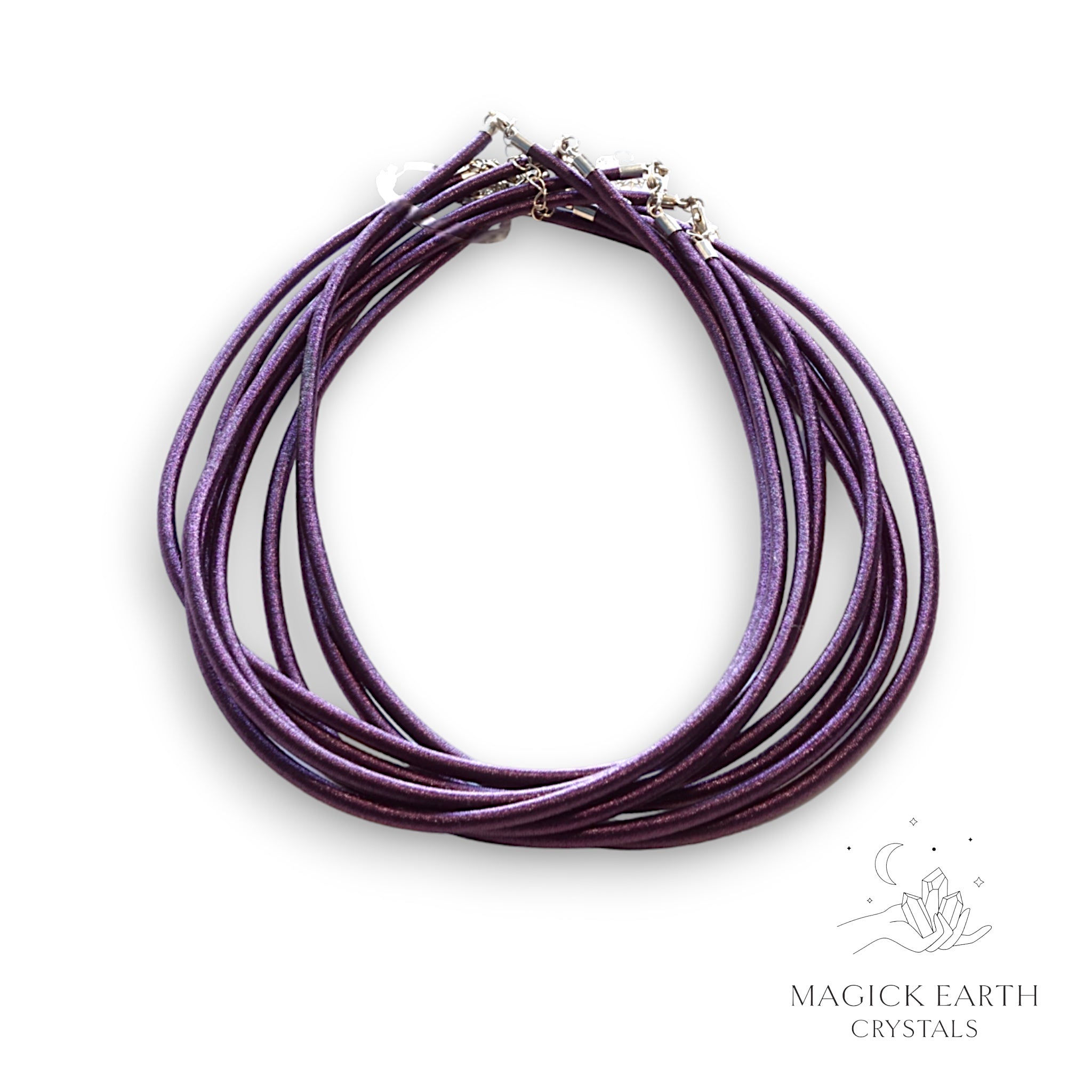Purple silk necklace cord view a 