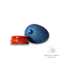 Natural Quartz druzy crystal egg with blue finish view d