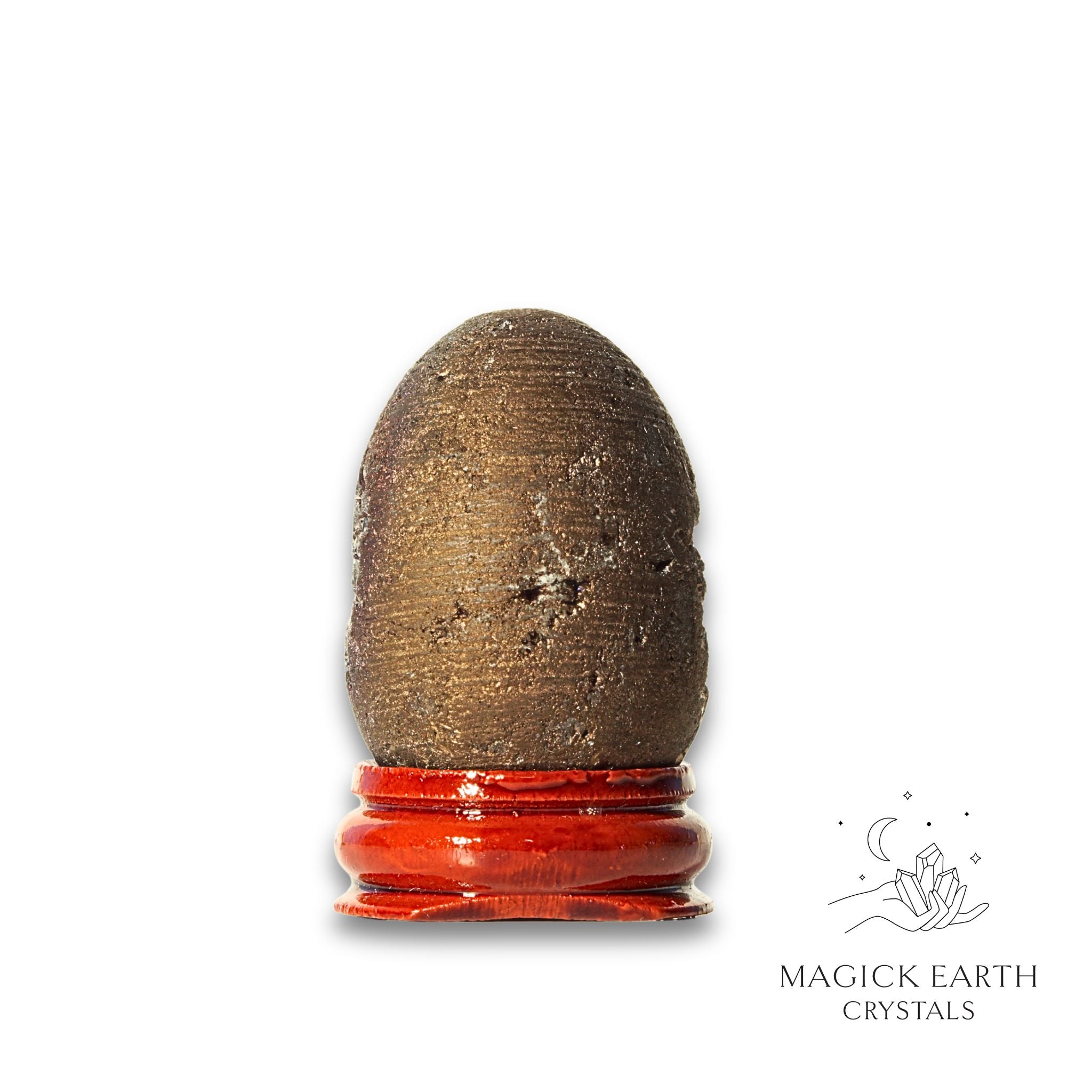 Natural Quartz druzy crystal egg with copper finish view c