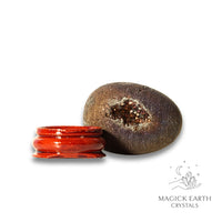 Natural Quartz druzy crystal egg with copper finish view d