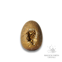 Natural Quartz druzy crystal egg with copper finish view e