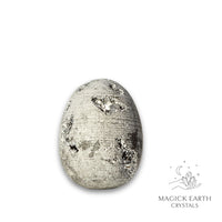 Natural Quartz druzy crystal egg with platinum finish view e