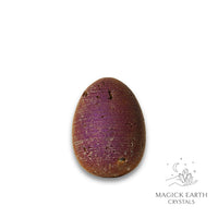 Natural Quartz druzy crystal egg with purple finish view e