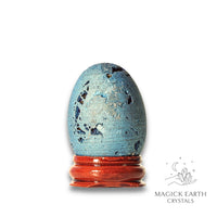 Natural Quartz druzy crystal egg with teal finish view b