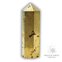 Quartz druzy crystal tower with electroplated gold finish view d
