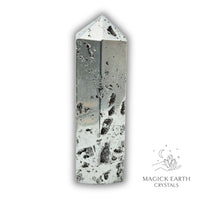 Quartz druzy crystal tower with electroplated Platinum finish view b