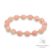 Quartzite (Malaysia Jade) Bracelet in Coral (Dyed) for Calm Power