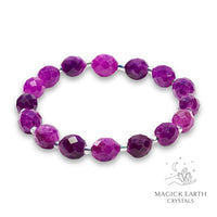 Quartzite (Malaysia Jade) Bracelet in Fuchsia (Dyed) for Calm Power