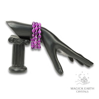 Quartzite (Malaysia Jade) Bracelet in Fuchsia (Dyed) for Calm Power