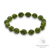 Quartzite (Malaysia Jade) Faceted Bracelet with Stretch Finish in Dark Green (Dyed) for Calm Power