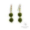 Quartzite (Malaysia Jade) Earrings in Dark Green (Dyed) with Gold Finish for Calm Power