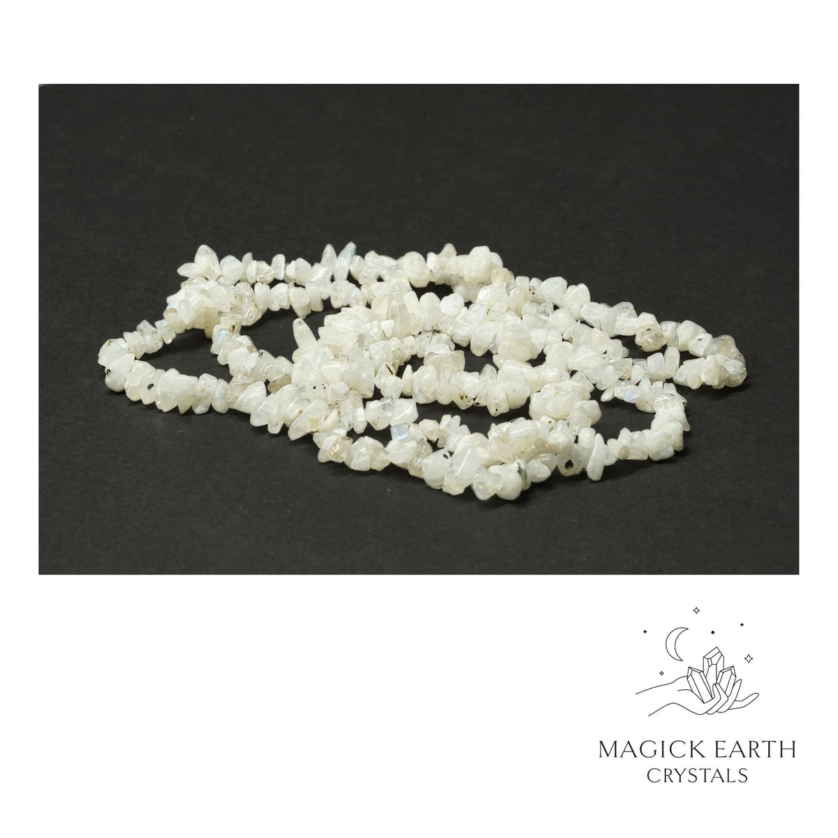 Natural Rainbow Moonstone drilled crystal chips view b