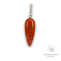 Natural Red Jasper teardrop crystal pendulum view b