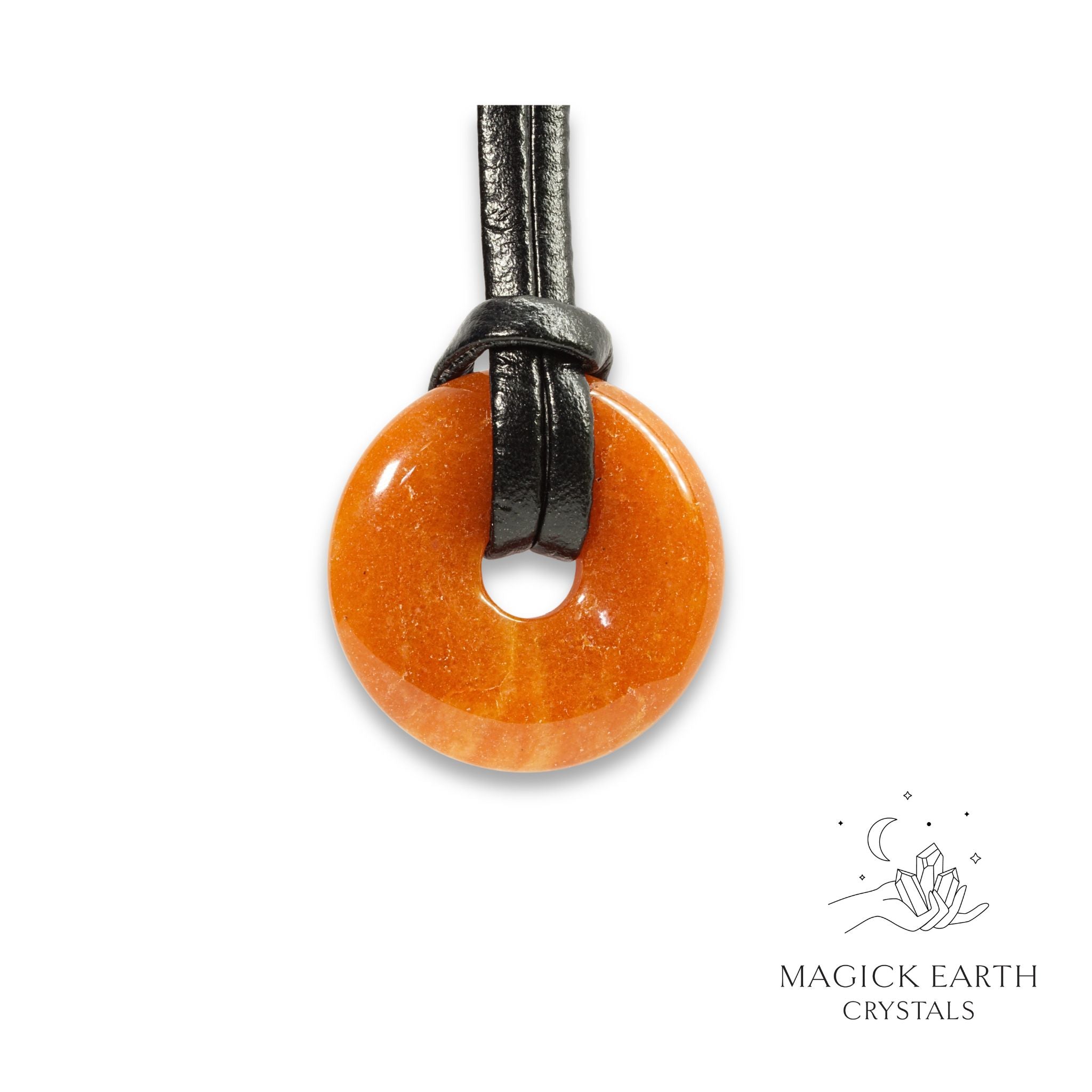 Natural Red Aventurine crystal donut  view b