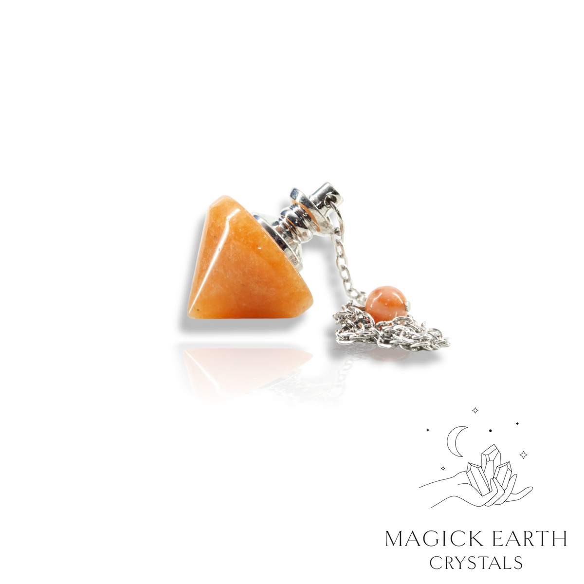 Natural Red Aventurine pinnacle crystal pendulum view b