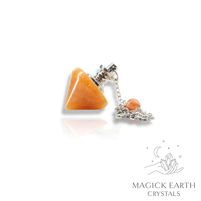 Red Aventurine Pinnacle Pendulum with Platinum Finish for Bold Opportunity