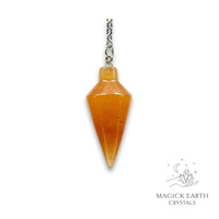 Natural Red Aventurine spire crystal pendulum view b