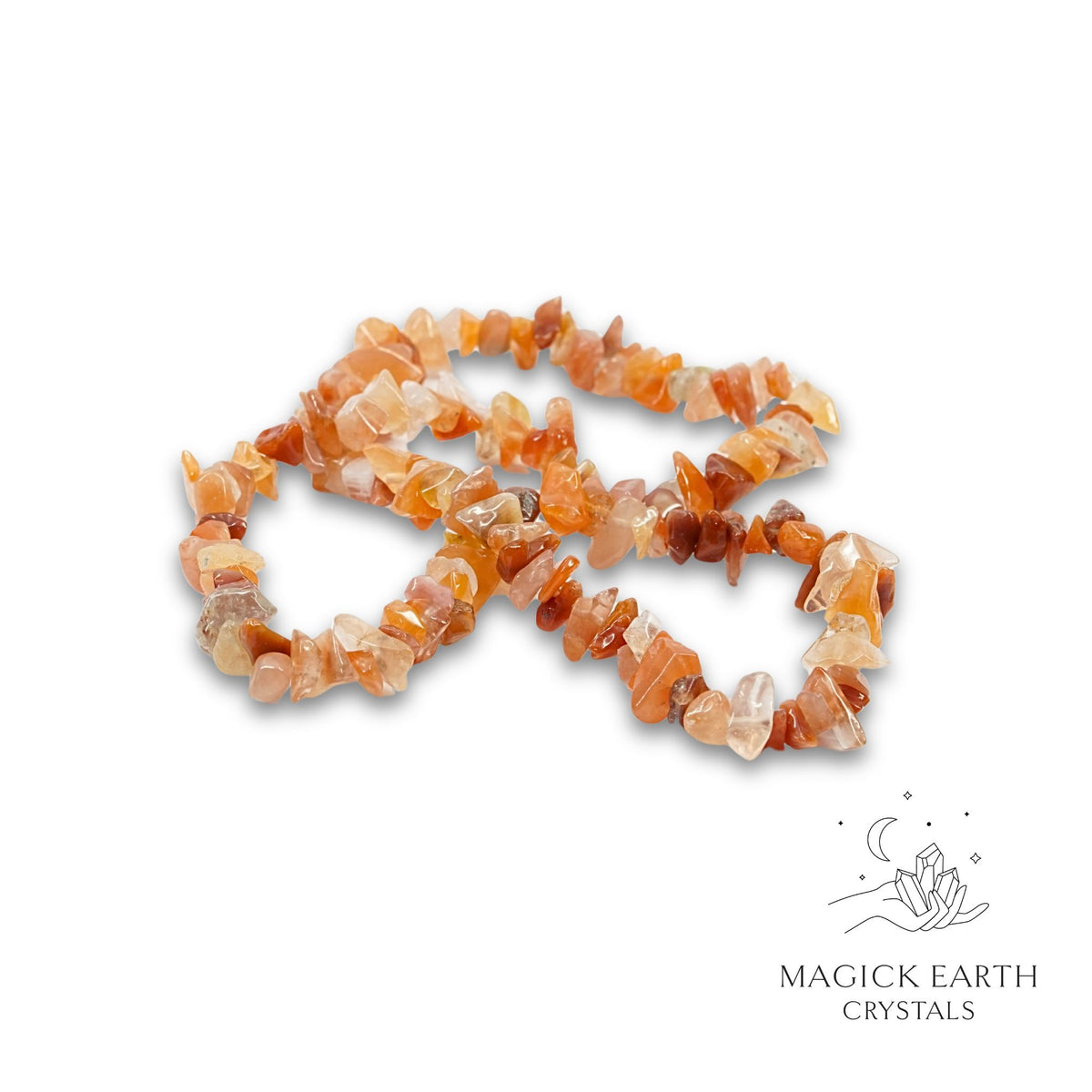 Natural Red Included Quartz drilled crystal chips view b