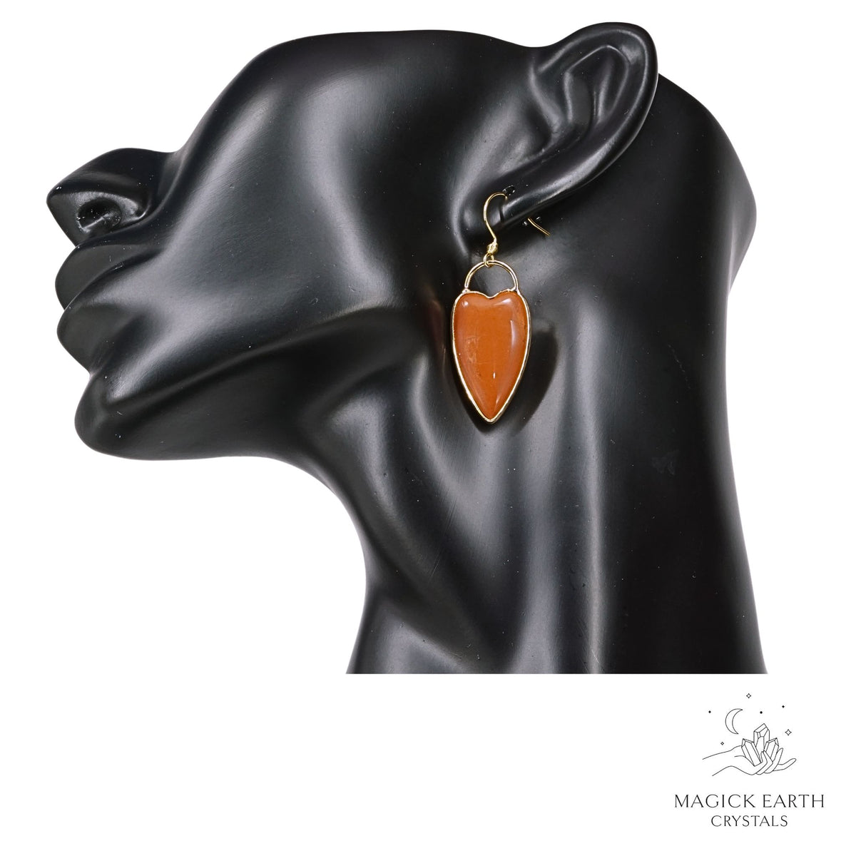 Red Jasper Charmed Heart Earrings for Grounded Power