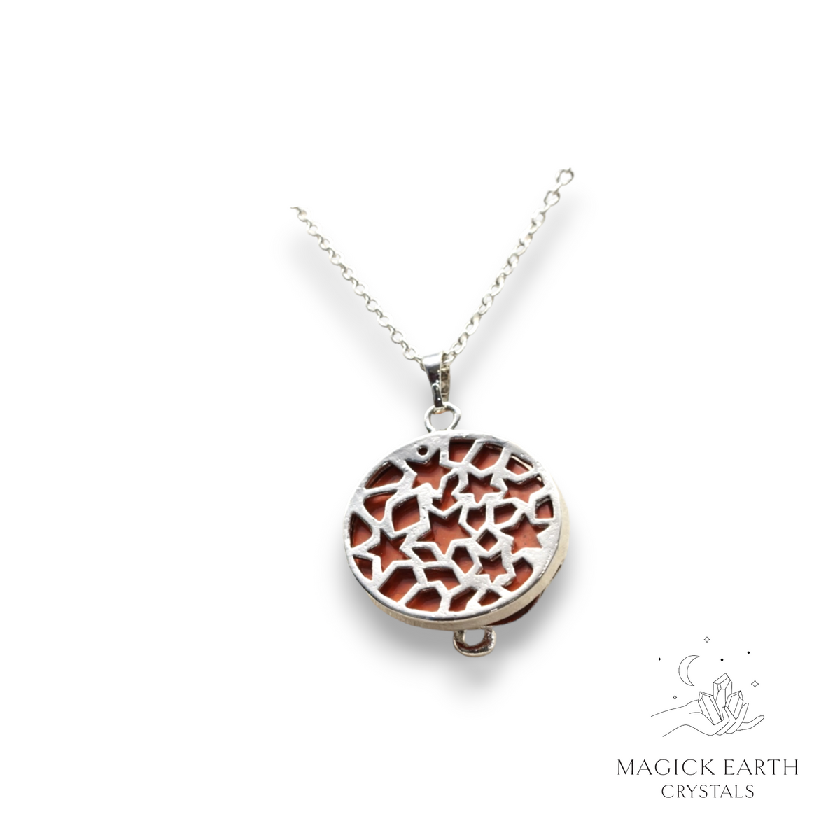 Natural Red Jasper crystal cat pendant view b