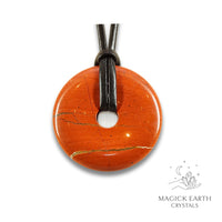 Natural Red Jasper crystal donut view a