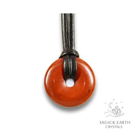 Natural Red Jasper crystal donut view c