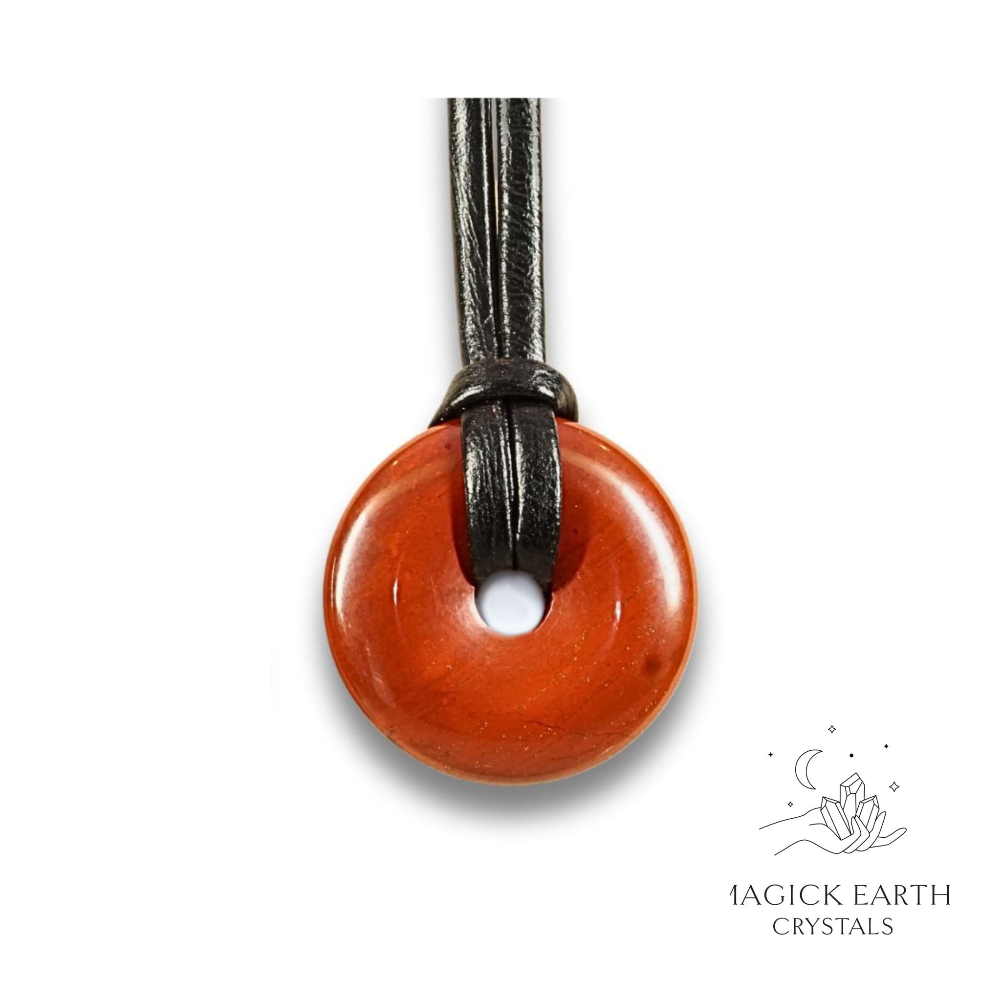 Natural Red Jasper crystal donut view c