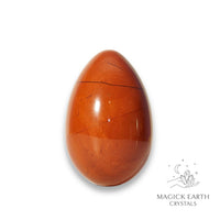 Natural Red Jasper crystal egg with stand view c