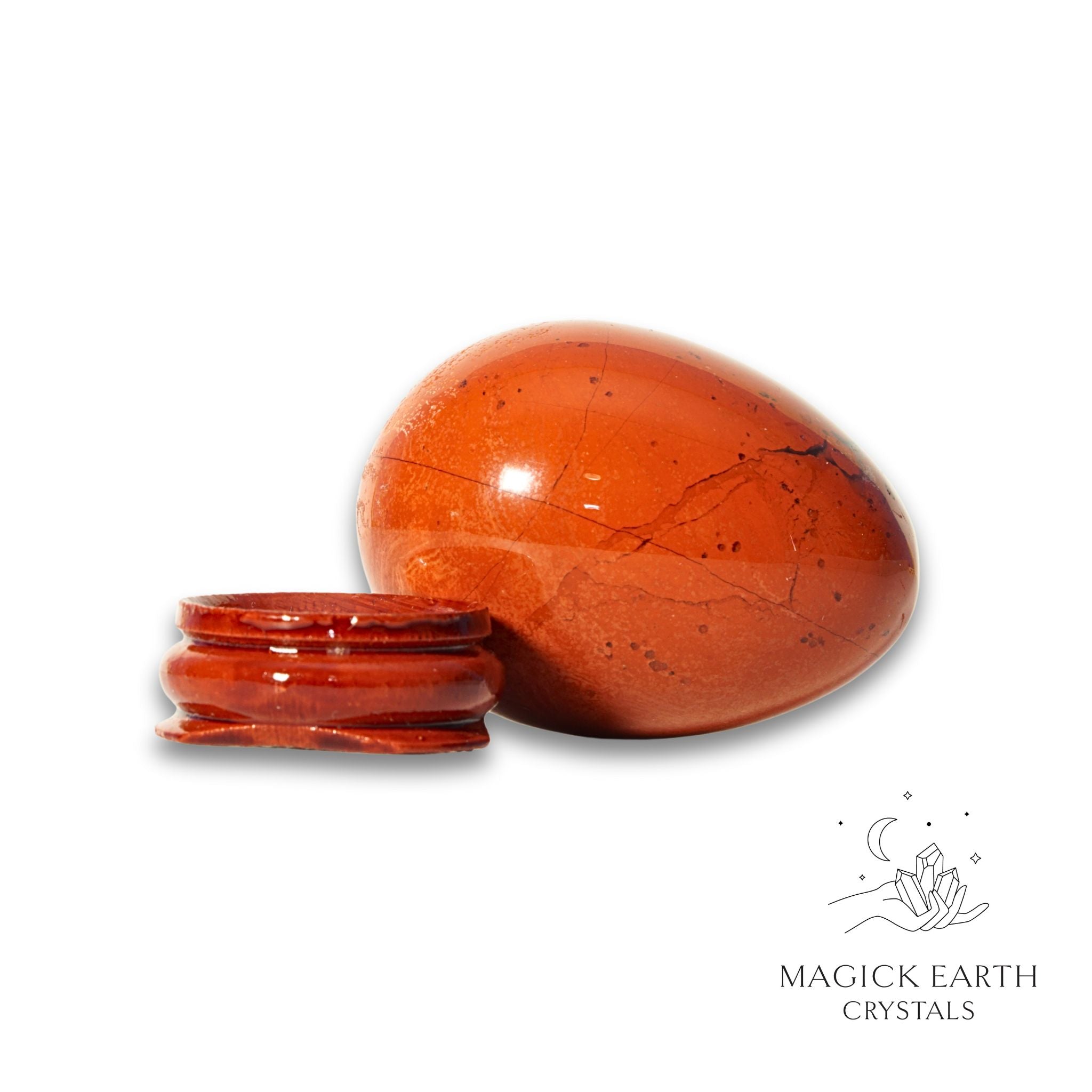 Natural Red Jasper crystal egg view d