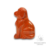 Natural Red Jasper crystal dog figurine view b