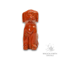 Natural Red Jasper crystal dog figurine view c