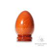 Red Jasper Crystal Egg on Wooden Stand View C for Grounded Power