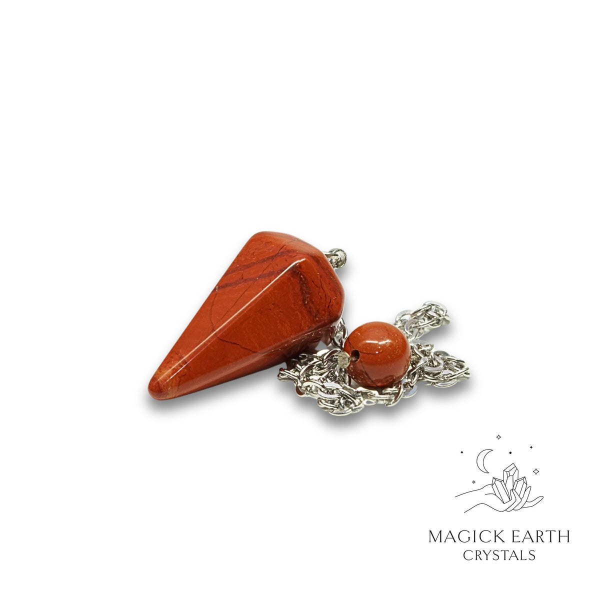 Natural Red Jasper crystal small cone pendulum view a
