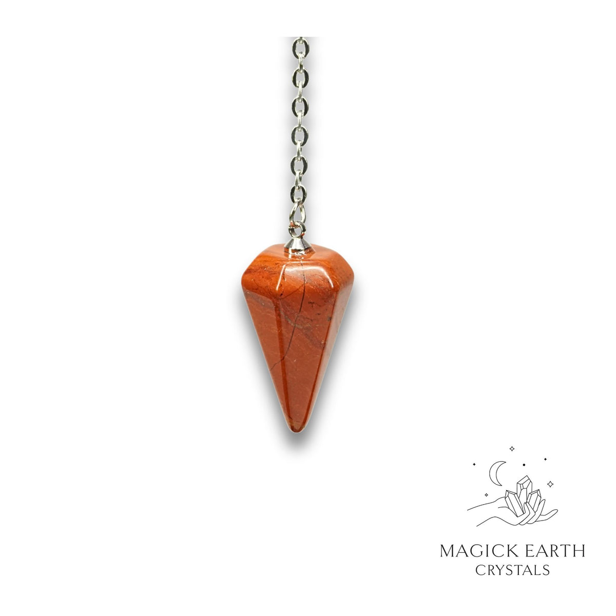 Natural Red Jasper crystal small cone pendulum view b