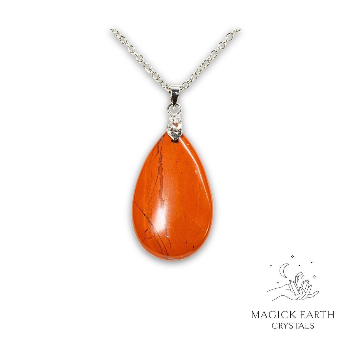 Natural Red Jasper teardrop pendant view b