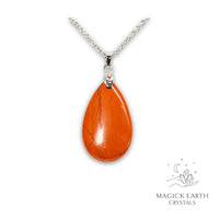 Natural Red Jasper teardrop pendant view b