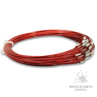 Red Steel Flex Wire Choker With Screw Clasp 45cm