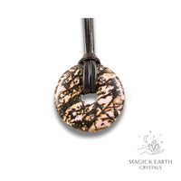 Natural Rhodonite crystal donut view c