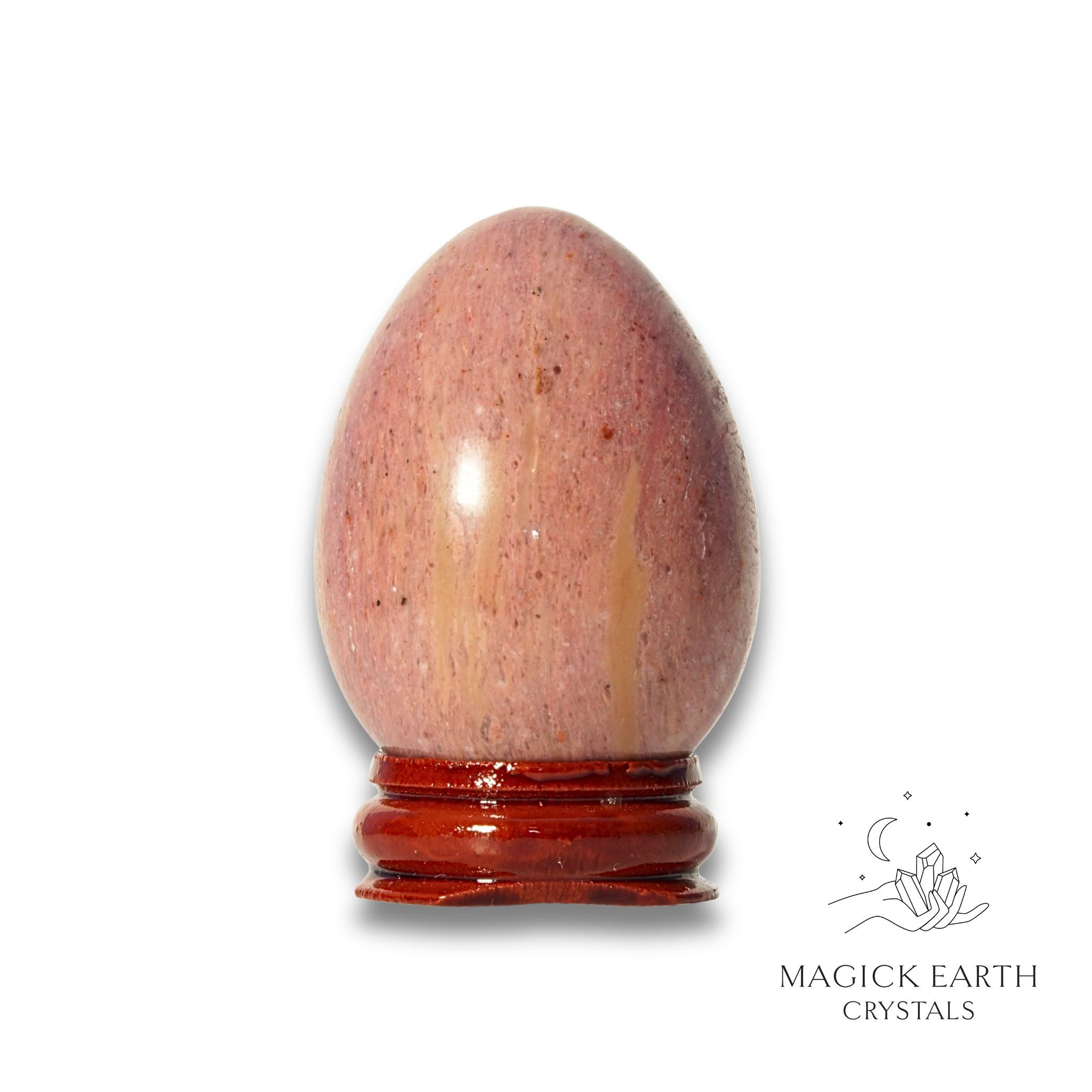 Natural Rhodonite crystal egg view c
