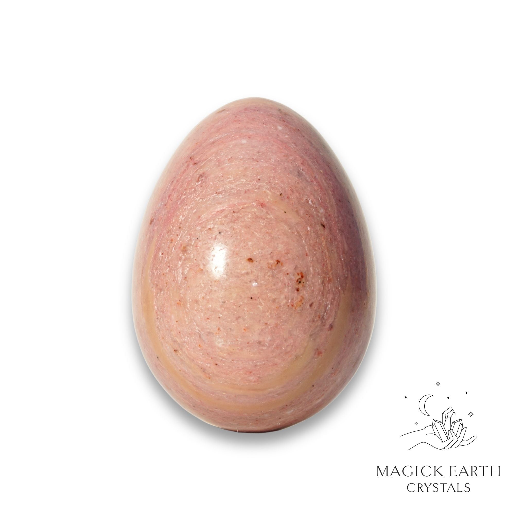 Natural Rhodonite crystal egg view e