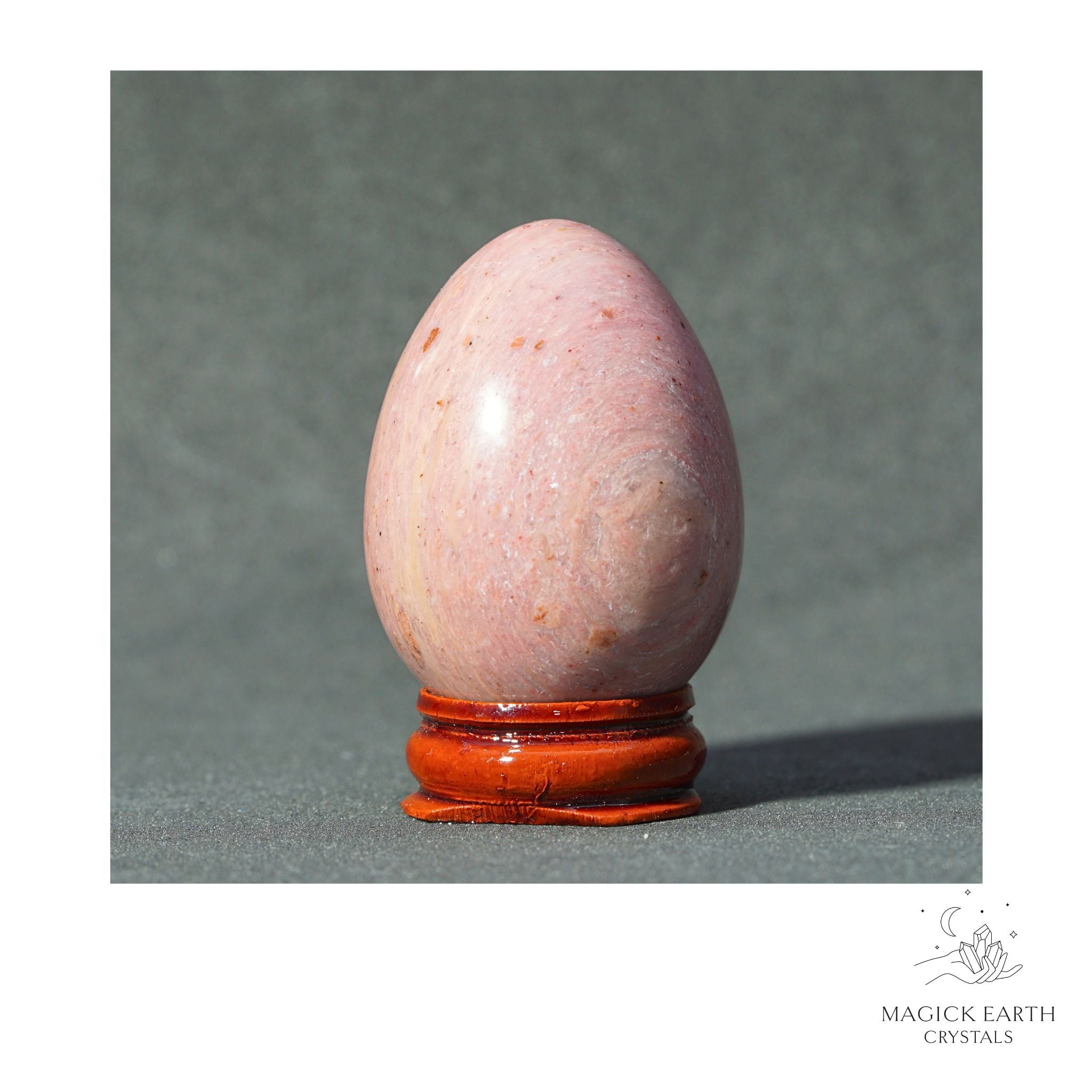 Natural Rhodonite crystal egg view f