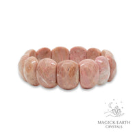 Natural Rhodonite crystal faceted statement bracelet view b