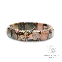 Natural Rhodonite crystal faceted statement bracelet view d