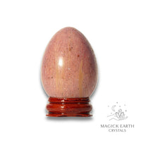 Rhodonite Crystal Egg With Stand Vertical View A for Emotional Recovery