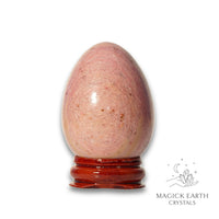 Rhodonite Crystal Egg With Stand Vertical View C for Emotional Recovery