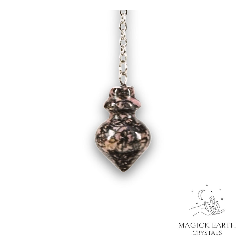 Rhodonite Flask Pendulum for Emotional Recovery