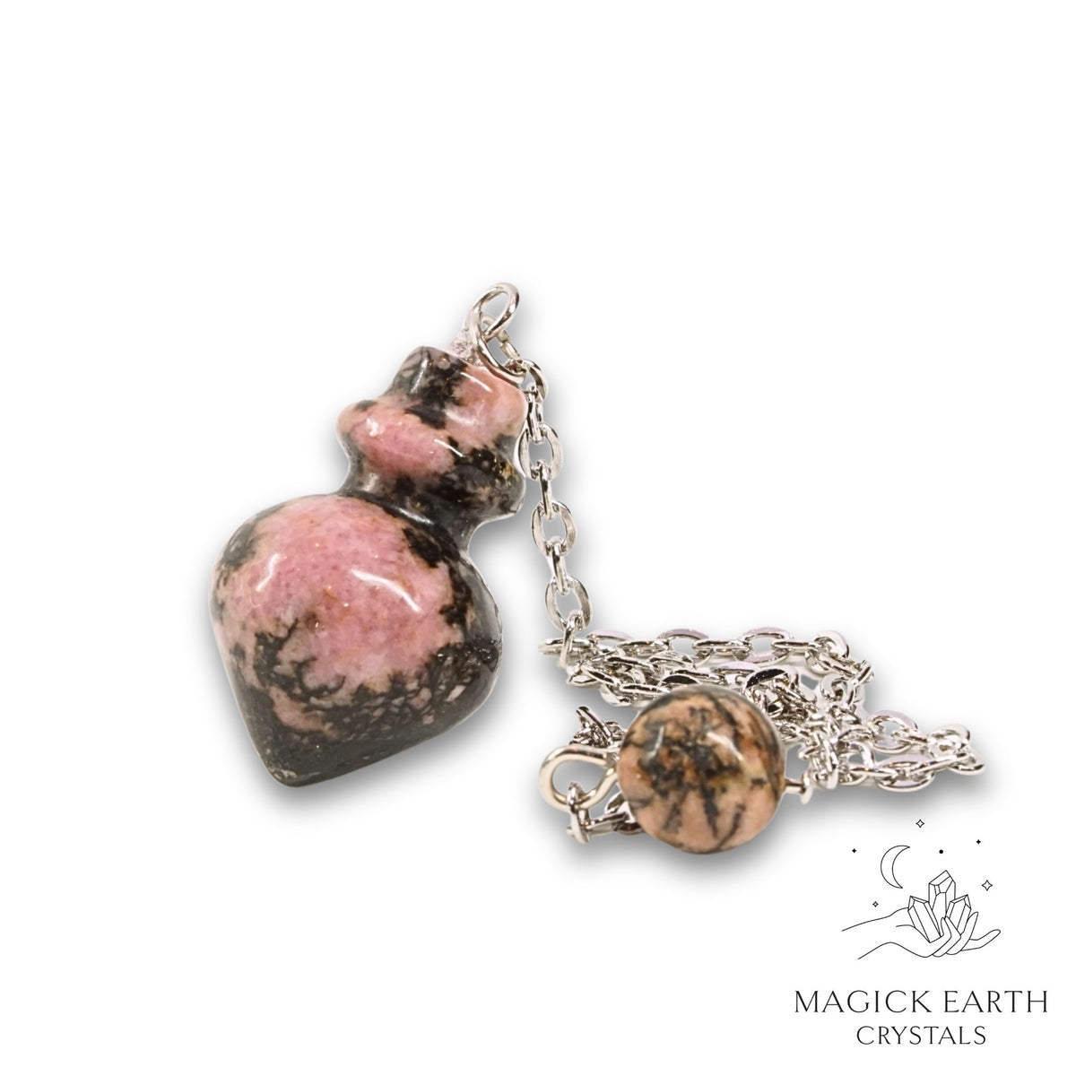 Rhodonite Flask Pendulum for Emotional Recovery